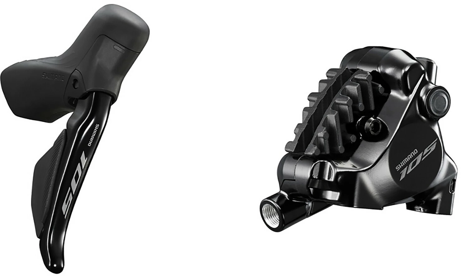 Shimano 105 ST-R7170L/BR-R7170 Sæt Med Skivebremser Baghjul Flatmount, Sort