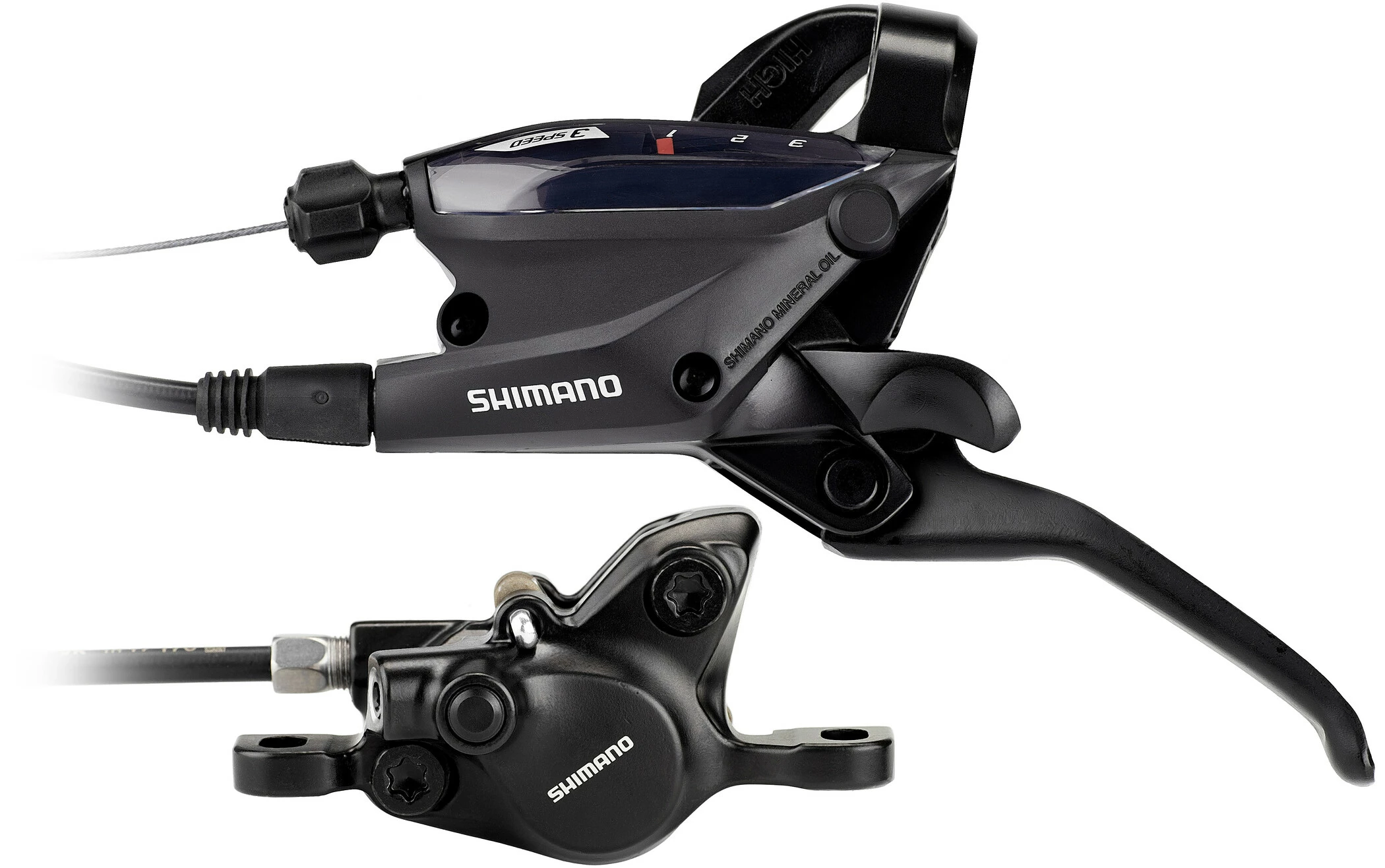 Shimano EF505/MT200 Skivebremse Forhjul, Sort