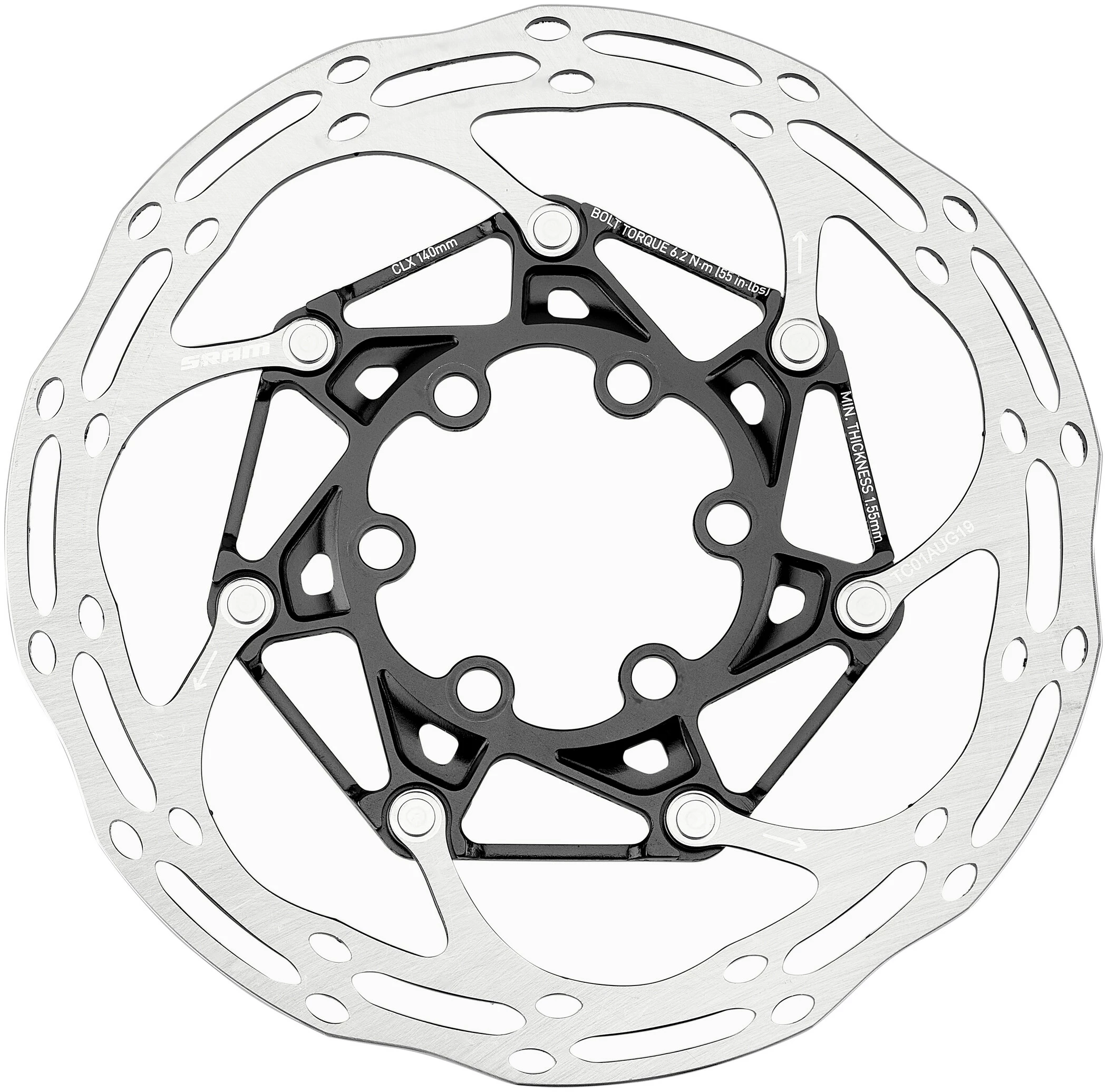 SRAM Centerline Rounded Bremseskive To-delt, Sølv/sort